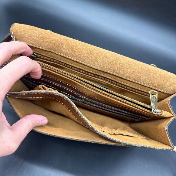 Patricia Nash Embossed Leather Crossbody Shoulder Bag Floral Purse Wristlet - Picture 4 of 12